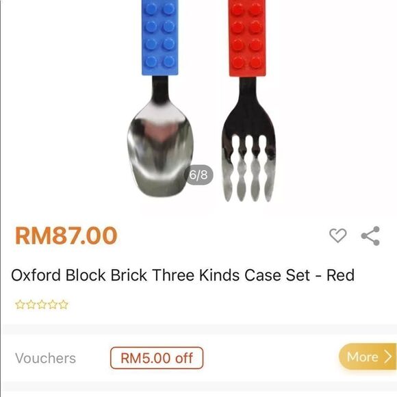 Oxford Brick Building childrens eating utensil flatware spoon fork bento… - Picture 4 of 7